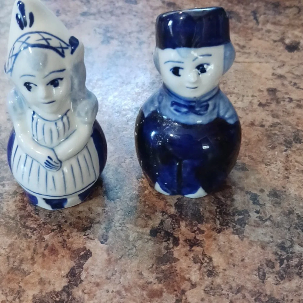 VINTAGE Danish Girl & Boy Salt & Pepper Shakers Set